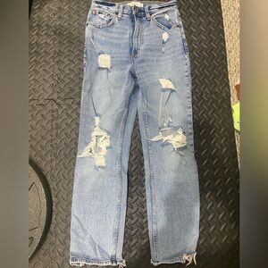 Abercrombie high rise ankle straight jeans